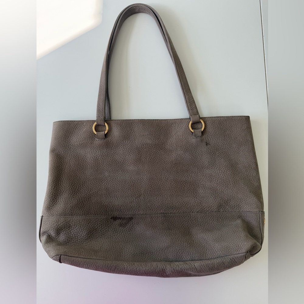 Authentic Hammitt Taupe Pebbled Leather Large Tote Bag Vintage 2022